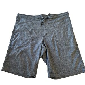 PRANA Men's XL Gray Textured Drawstring hemp Shorts Casual Summer Outdoor